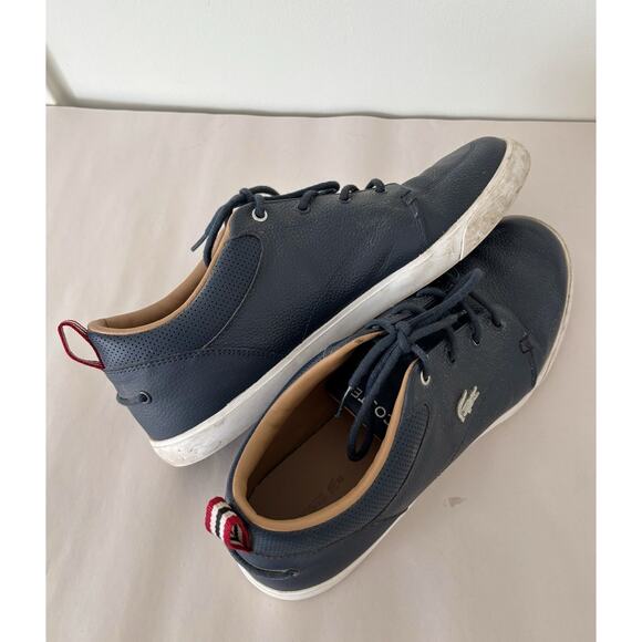 Navy Blue Men's Lacoste Bayliss Leather Sneakers 10.5 - Picture 6 of 7